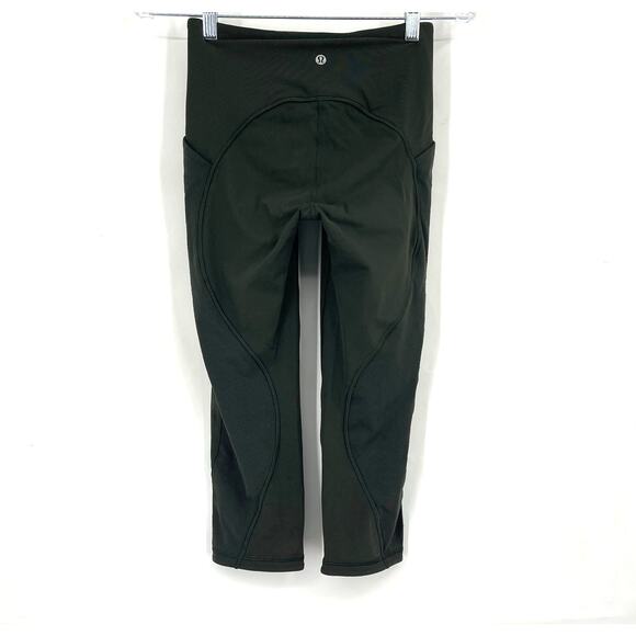 Lululemon Breezy Dot Crop 19" Size 4 Evergreen - Picture 2 of 8